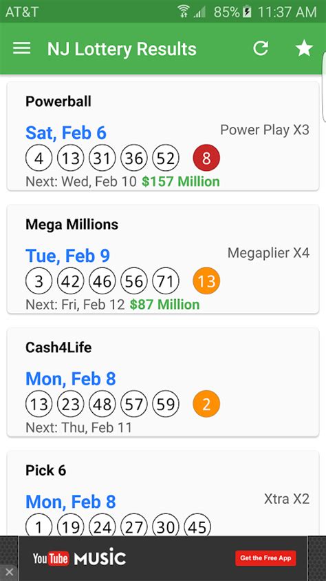Pick 6 Lotto Jackpot for Monday, 12182023 11. . Njlottery results post